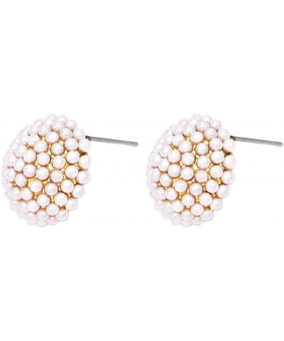 Women's Timeless Classic Simulated Pave Pearl Cluster Hypoallergenic Stud Earrings, 0.35 Gold Tone $13.67 Earrings