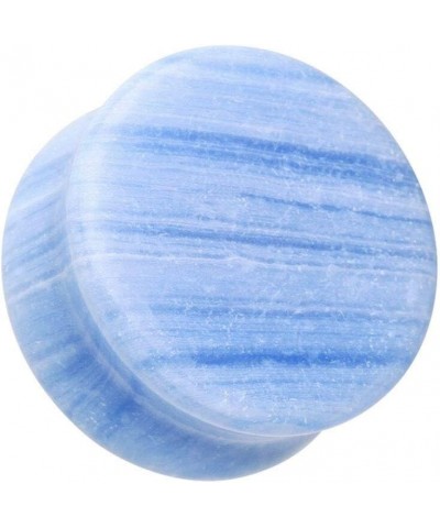 Blue Lace Agate Stone Double Flared Ear Gauge WildKlass Plug 1" (25mm) $9.87 Body Jewelry