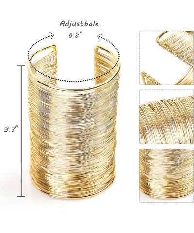 Alloy Metal Gold Thin Thread Wire Open Cuff Wide Bracelet Bangle Thin Thread Wire Bracelet $10.81 Bracelets