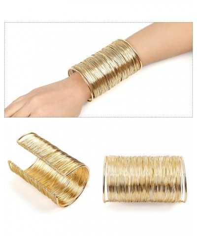 Alloy Metal Gold Thin Thread Wire Open Cuff Wide Bracelet Bangle Thin Thread Wire Bracelet $10.81 Bracelets