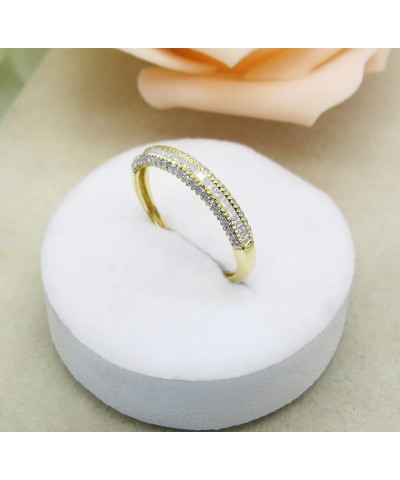 0.45 Carat (ctw) Princess & Round White Diamond Stackable Wedding Band Ring for Women in 10K Gold Yellow Gold 8 $148.41 Brace...