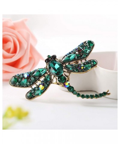 Glitter Dragonfly Brooch Pin, Women Fashion Shiny Rhinestone Dragonfly Alloy Brooch Pin, Party Dress Hats Jewelry Decor Champ...