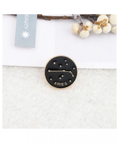 Zodiac Sign Constellation Brooch Astrology Horoscope Birthday Gift for Women Man Astrology Enamel Pins for Birth Aries Brooch...