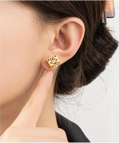 Retro French Earrings Women'S High-End Light Luxury Niche Temperament Earrings Earrings Women gold $6.26 Earrings