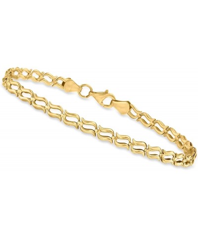 Canaria 10kt Yellow Gold Wavy-Link Bracelet 7.0 Inches $103.40 Bracelets