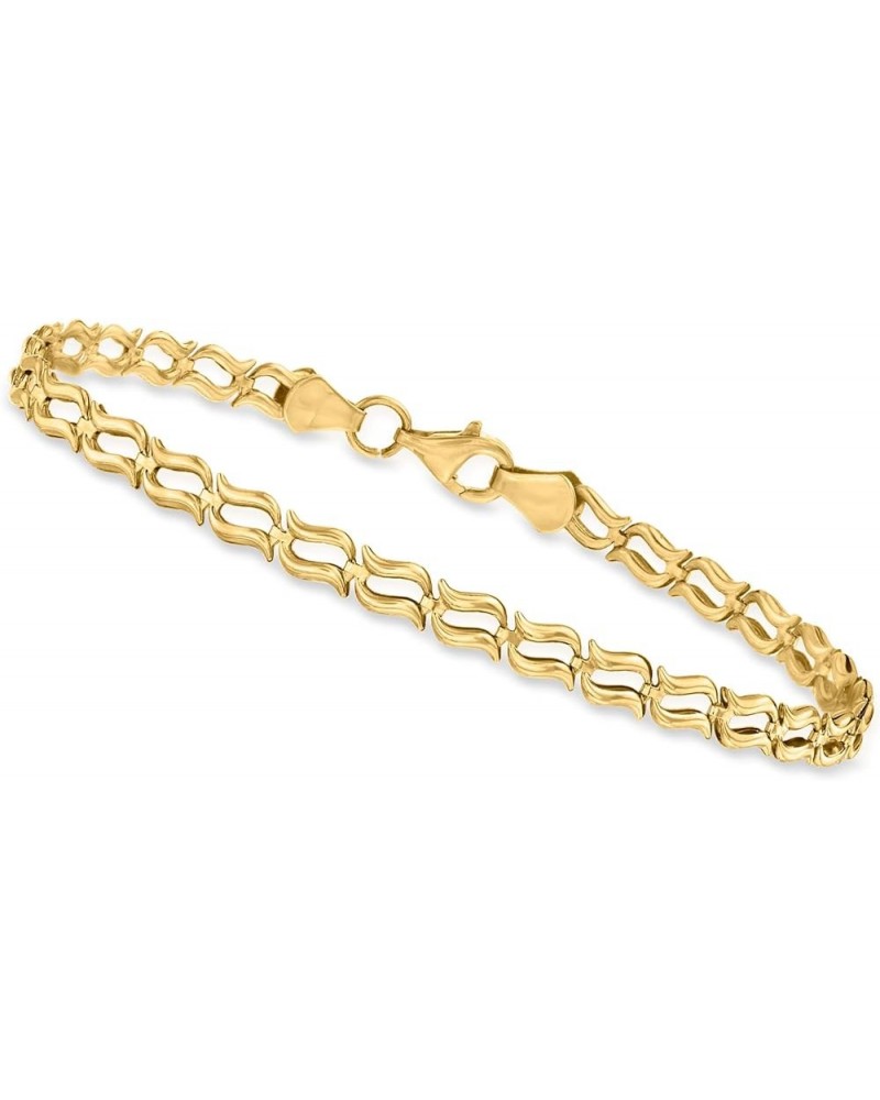 Canaria 10kt Yellow Gold Wavy-Link Bracelet 7.0 Inches $103.40 Bracelets