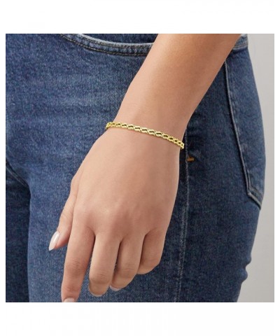 Canaria 10kt Yellow Gold Wavy-Link Bracelet 7.0 Inches $103.40 Bracelets