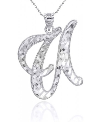 Exquisite .925 Sterling Silver Fine Dangling Cursive Initial A-Z Charm Pendant Necklace - Choice of Initial Letter & Chain Le...