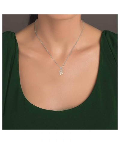 Exquisite .925 Sterling Silver Fine Dangling Cursive Initial A-Z Charm Pendant Necklace - Choice of Initial Letter & Chain Le...