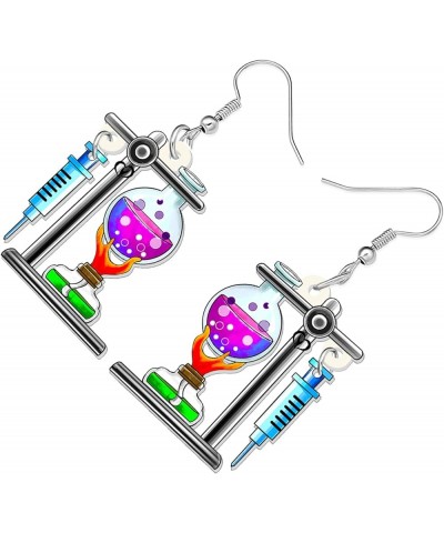 Dangle Novelty Funny Teacher Class Scientific Laboratory Equipment Earrings Acrylic Back to School Jewelry For Women Girl Kid...