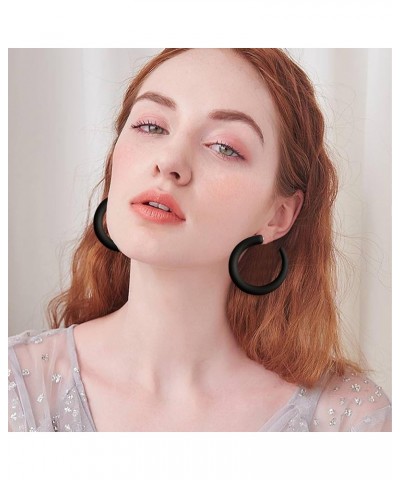 80 90s Retro Neon Thick Hoop Earrings Hoops Chunky Hollow Tube Hoop Earrings for Women Hypoallergenic Lightweight Candy Color...