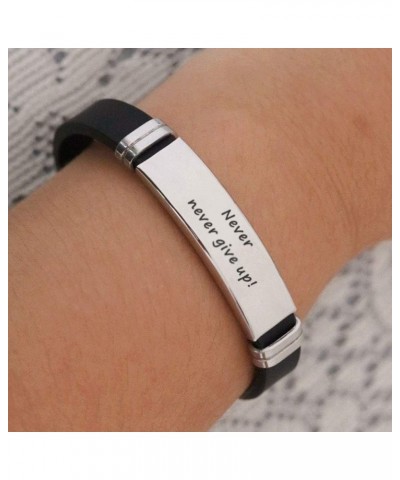 Inspirational bracelet stainless steel silicone bracelet men and women bracelet Never give up!Great things take time $7.64 Br...