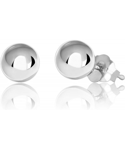 14K Real Gold Polished Round Ball Stud Earrings, 2mm - 10mm 5mm - White Gold $43.37 Earrings