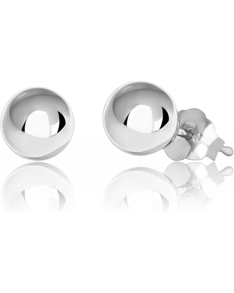 14K Real Gold Polished Round Ball Stud Earrings, 2mm - 10mm 5mm - White Gold $43.37 Earrings