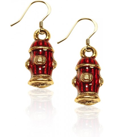 Dog Lovers Charm Earrings Fire Hydrant Gold $17.13 Earrings