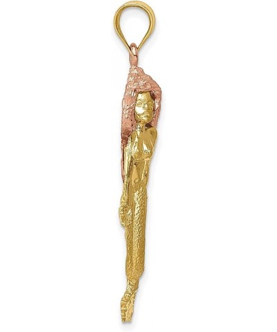 14k Two Tone Gold Mermaid Necklace Charm Pendant Mythical Fine Jewelry For Women Gifts For Her $182.11 Necklaces