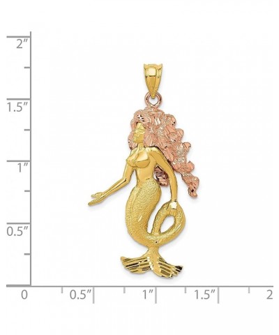 14k Two Tone Gold Mermaid Necklace Charm Pendant Mythical Fine Jewelry For Women Gifts For Her $182.11 Necklaces