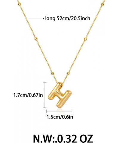 Bubble Letter Necklaces For Women Gold Balloon Initial Alphabet Pendant Necklaces H pendant $12.59 Necklaces