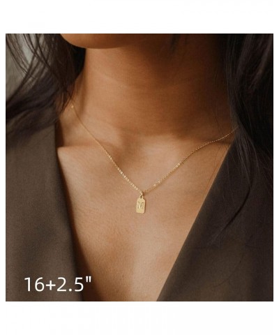 Layered Initial Necklaces for Women, Gold Initial A - Z Necklaces for Women Teen Girls, Dainty 14k Gold Letter Necklace for W...