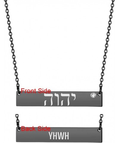 SHNIAN Hebrew Women's Personalized Jewish Necklace Stainless Steel Polished with Cubic Zircon, Free Engraved for Women, Wife,...