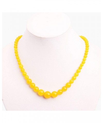 Necklace Gemstone Yellow Jade Crystal Unisex Stands 19 Inches 6-14mm Fashion Jewellry Pendant Graduated $9.98 Necklaces