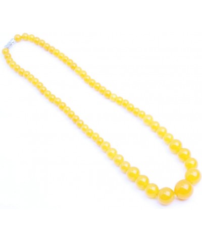 Necklace Gemstone Yellow Jade Crystal Unisex Stands 19 Inches 6-14mm Fashion Jewellry Pendant Graduated $9.98 Necklaces