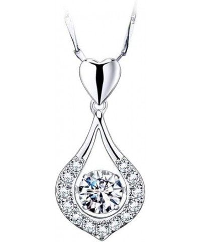 Forever Love Diamond Pendant Necklace 925 Sterling Silver Necklace Birthday Wedding Jewelry Gift for Women Girls Silver $7.41...