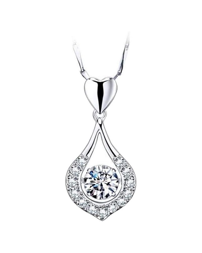 Forever Love Diamond Pendant Necklace 925 Sterling Silver Necklace Birthday Wedding Jewelry Gift for Women Girls Silver $7.41...