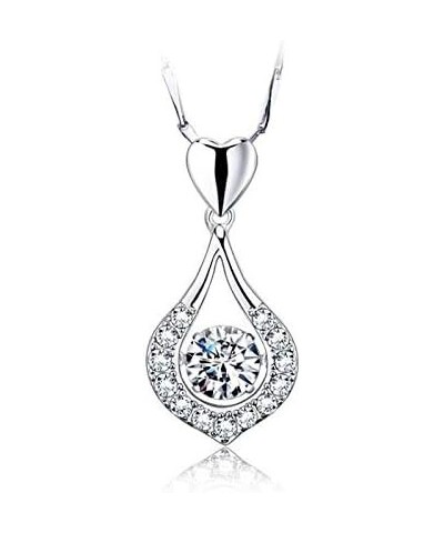 Forever Love Diamond Pendant Necklace 925 Sterling Silver Necklace Birthday Wedding Jewelry Gift for Women Girls Silver $7.41...