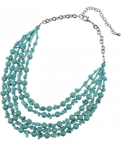 Layered Strands Turquoise Statement Chunky Necklace for Women Gifts 524 $10.59 Necklaces