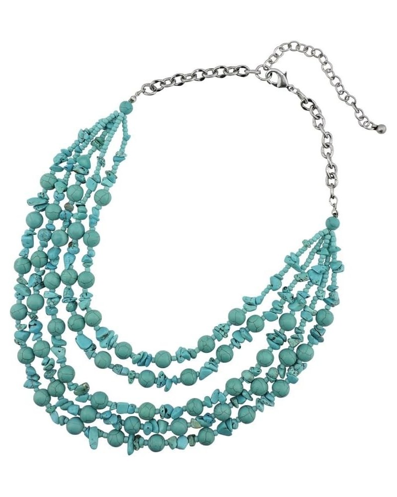 Layered Strands Turquoise Statement Chunky Necklace for Women Gifts 524 $10.59 Necklaces