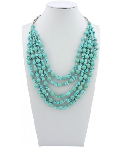 Layered Strands Turquoise Statement Chunky Necklace for Women Gifts 524 $10.59 Necklaces