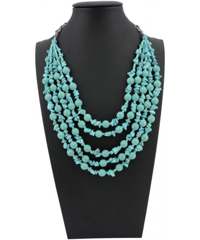 Layered Strands Turquoise Statement Chunky Necklace for Women Gifts 524 $10.59 Necklaces