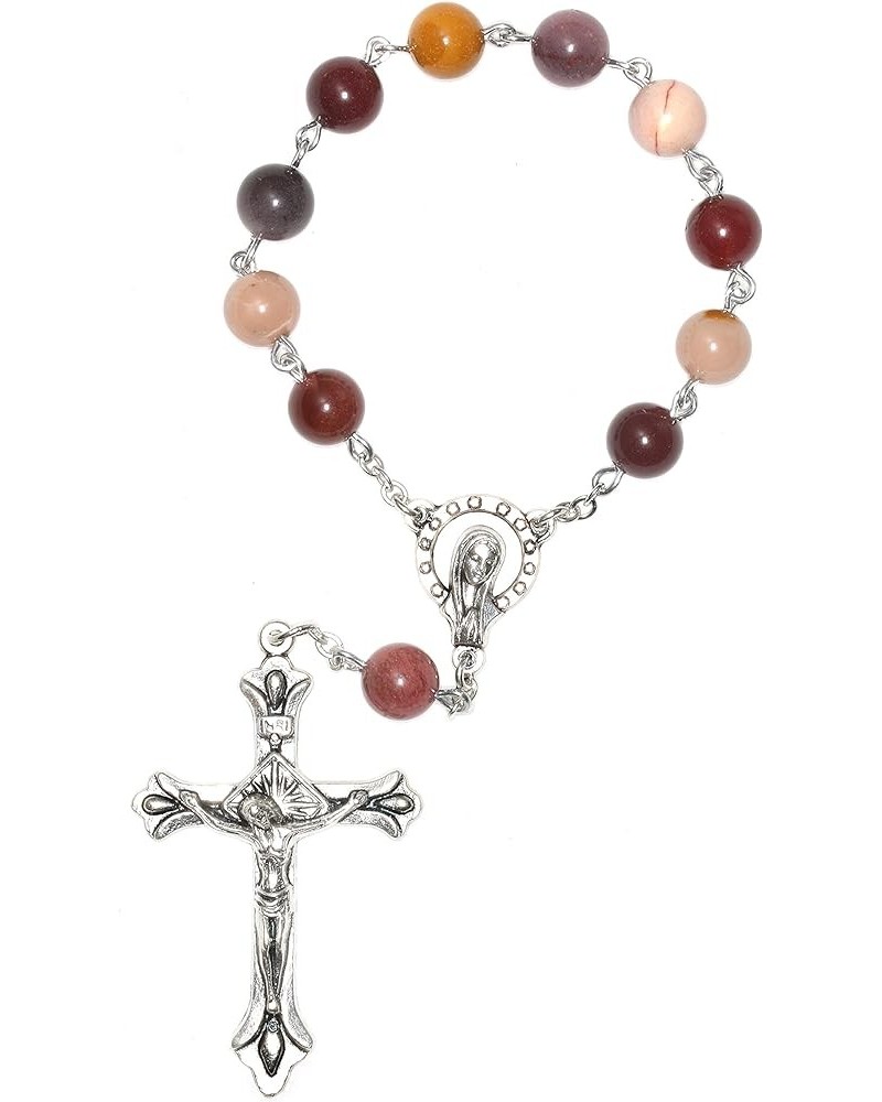 Gemstone Catholic Prayer One Decade POCKET or AUTO Rosary - Includes Holy Card, Gemstone meaning - Gift Idea: Communion, Conf...