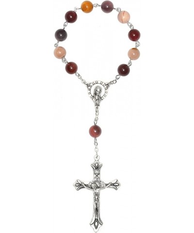 Gemstone Catholic Prayer One Decade POCKET or AUTO Rosary - Includes Holy Card, Gemstone meaning - Gift Idea: Communion, Conf...