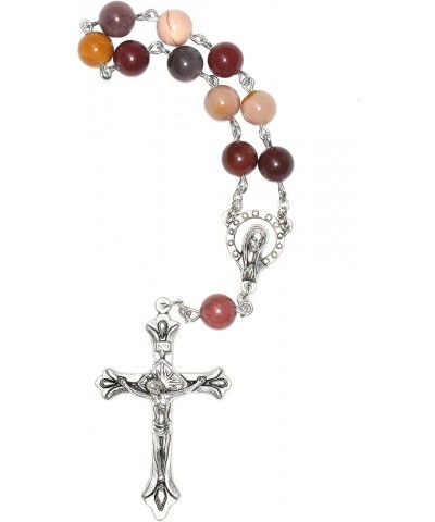 Gemstone Catholic Prayer One Decade POCKET or AUTO Rosary - Includes Holy Card, Gemstone meaning - Gift Idea: Communion, Conf...