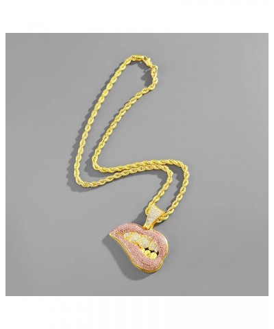 Cartoon Necklace, 18K Gold Plated Twist/Cuban Necklace for Men Women gold lip twist $17.10 Necklaces