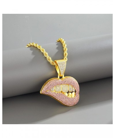 Cartoon Necklace, 18K Gold Plated Twist/Cuban Necklace for Men Women gold lip twist $17.10 Necklaces