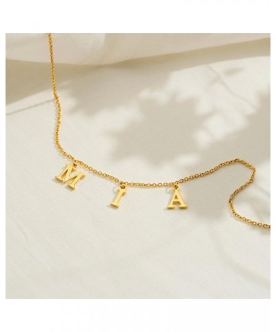 Uppercase Letter Charm Name Necklace Personlized Initial Alphabet Pendant Jewelry with 14K Gold Plated for Women Choker Aniya...