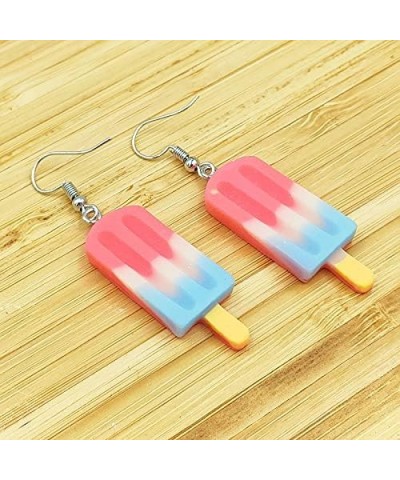 7 Pairs Cute Resin Ice Cream Dangle Earrings Set Food Summer Multicolor 3D Geometric Funny Aesthetic Kawaii Jewelry for Women...