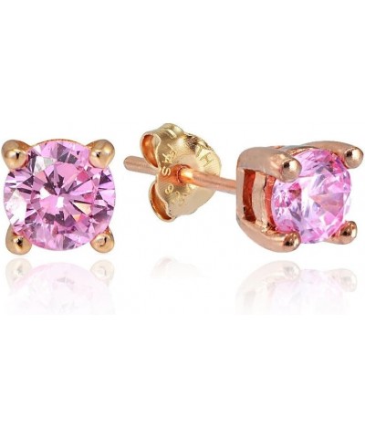 Sterling Silver Cubic Zirconia Round Stud Earrings Rose Gold 0.25 carats $8.63 Earrings