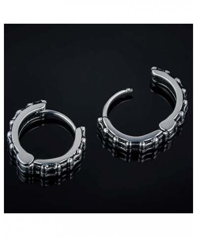 Retro Vintage Stainless Steel Bike Chain Style Earrings Huggie Stud Silver $6.83 Earrings