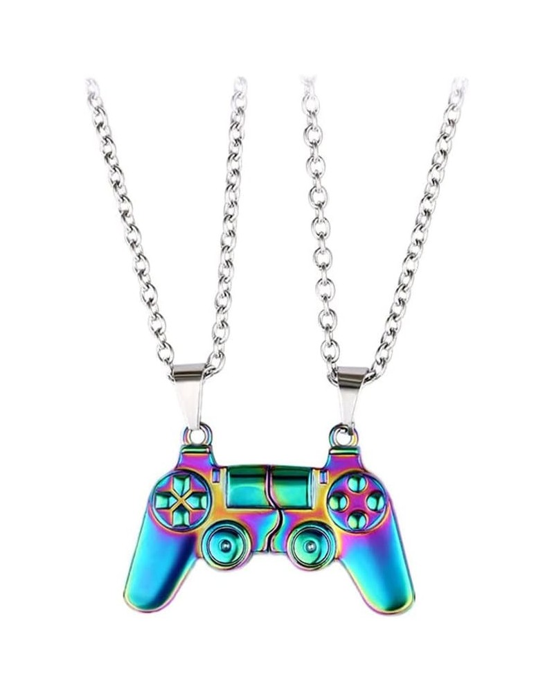 Matching Game Controller Necklace Geometric Matching Controller Pendant Necklace for Women Men Jewelry Color Color $5.79 Neck...