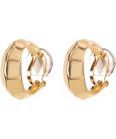 Women's 14K Golden Earrings Clip On Earrings Non Pierced Croissant Earrings $9.13 Earrings