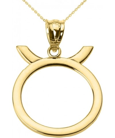 10K Yellow Gold Zodiac Astrological Sign Charm Personalized Pendant Necklace - Choice of Symbol & Chain Length 16" Taurus: Ap...