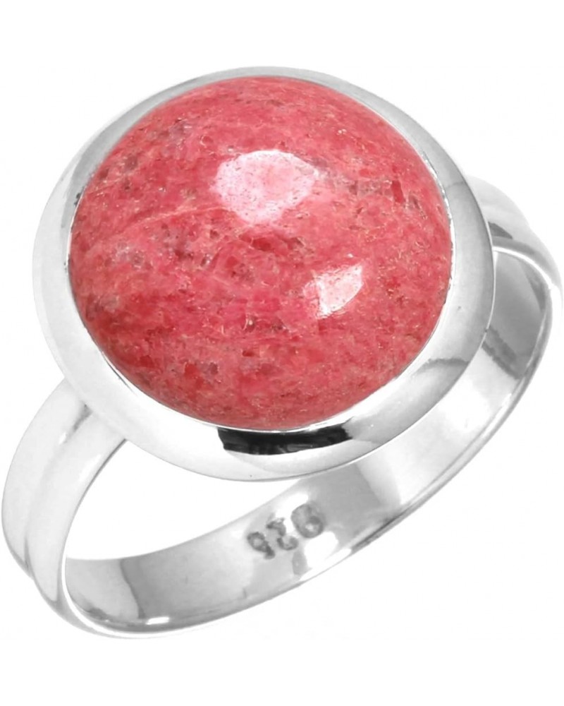 925 Sterling Silver Handmade Ring for Women 12 MM Round Gemstone Statement Jewelry for Gift (99047_R) Thulith $19.16 Rings