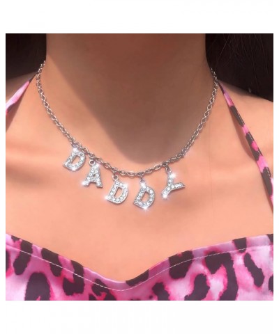 The Woo's Harajuku Letter Crystal Angel Necklace Baby Honey Love Letter Punk Choker Necklace Women Girl Shining Crystal Choke...