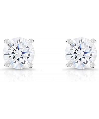 Sterling Silver Round CZ Stud Earrings, Butterfly Push-Back 4mm Silver $9.02 Earrings