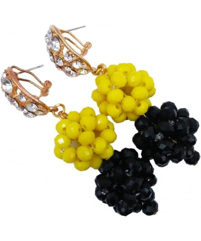 10 Rows African Beads Jewelry Set for Women Nigerian Wedding Bridal Jewelry Sets Black and Opaque Yellow $24.29 Jewelry Sets