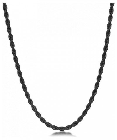 Black Rope Chain for Men, Mens Chain Necklaces, Rope Chain Necklaces for Men Women and Boy 2.5/3mm 22.0 Inches Black 3mm $12....